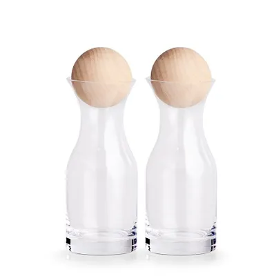 Stakleni karafe set 2 kom sa drvenom kuglom 250 ml