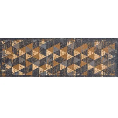 Prostirka Miabella 50 x 150 cm Dreiecke Grau-Braun