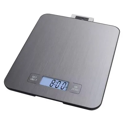 Kuhinjska digitalna vaga do 15kg sa kukicom za vješanje EV023 srebrna