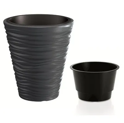 Saksija sa uloškom SAND 29,5 cm anthracite