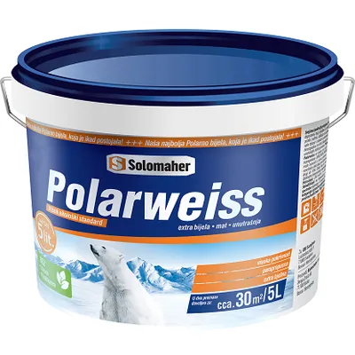 Polar Weiss boja za zidove bijela 5 l