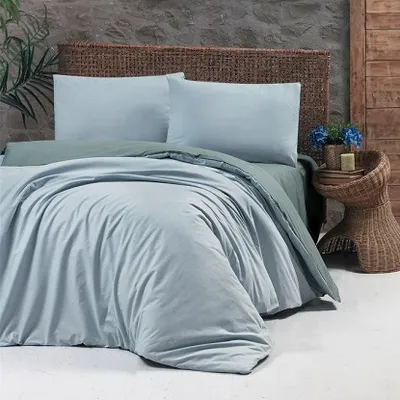 Posteljina set mint/siva 150x200 cm sa dvije jastučnice