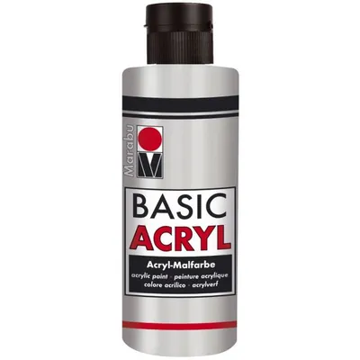 Basic Acryl 80ml metalik srebrna