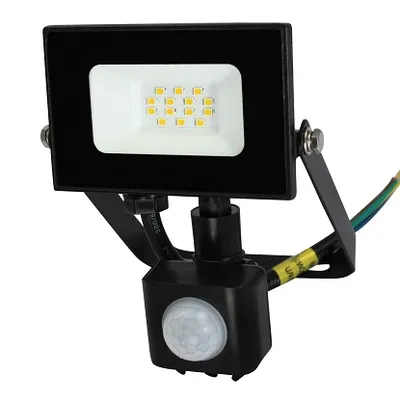 LED reflektor 10W s detektorom pokreta IP44 crni