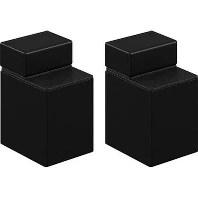 Set kopči za kratke nosače polica za 20 mm mat crne