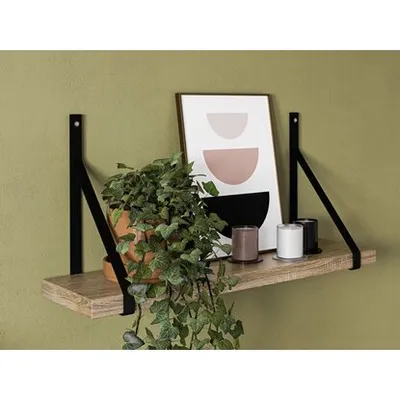 Nosač police kožni za 20 cm - 24 cm crni
