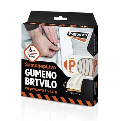 Texo gumeno brtvilo P-profil bijelo 6m