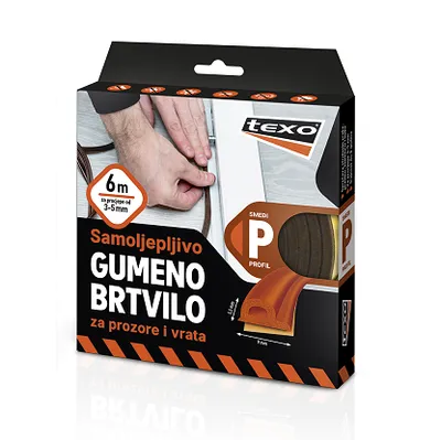 Texo gumeno brtvilo P-profil smeđe 6m