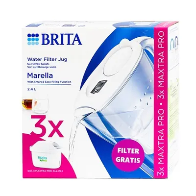 Brita Marella Cool PRO bokal za filtriranje vode sa 3 filtera bijeli