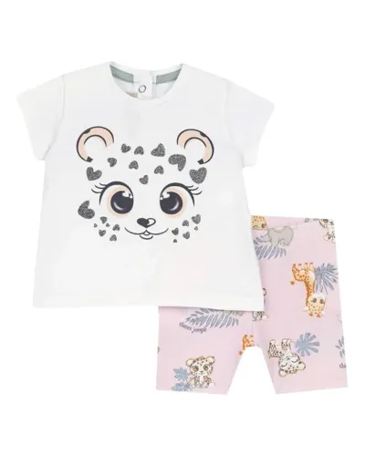 Chicco Set za bebe Baby Leopard, Bijelo-rozi