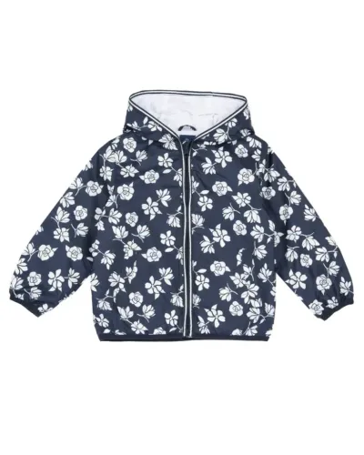 Chicco Jakna za bebe Floral, Teget-bijela