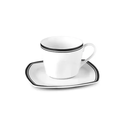 Karaca Šoljice za čaj Black Line, 220ml, 6/1, Bijele