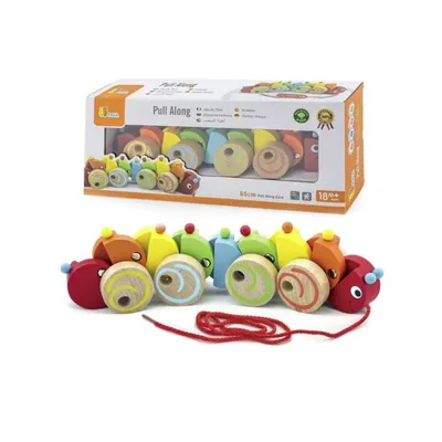 Viga Toys Drvena igračka na povlačenje Gusjenica 59950N