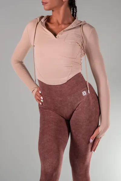 Speed Active Ženski Set, Duks i Helanke push up Fighter, Smeđe