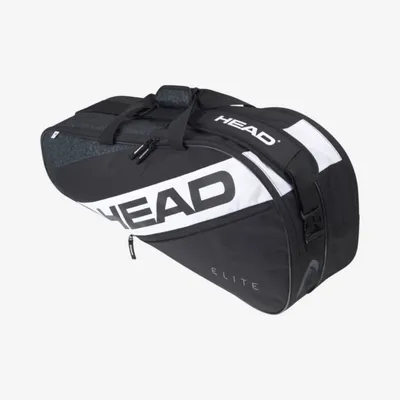 Head Torba za rekete za tenis Elite 6R, Crno-bijela