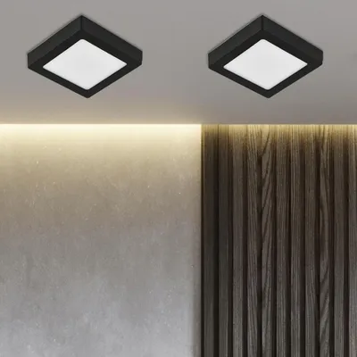 E-light LED panel E-light 12W kvadratni nadgradni 4000K crni