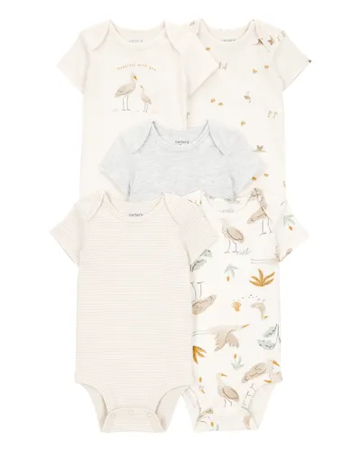 Carters Bodi za bebe kratkog rukava, 1T006810, 5 komada, Bež