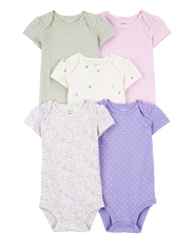 Carters Bodi za bebe kratkog rukava, 1T009710, 5 komada, Šareni