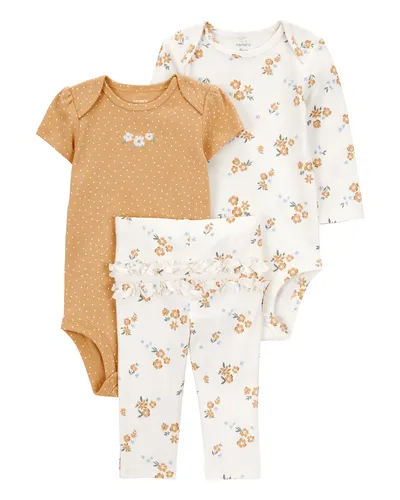 Carters Komplet za bebe, Bodi 2 komada i Helanke, 1T006610, Bijelo-Narandžasti