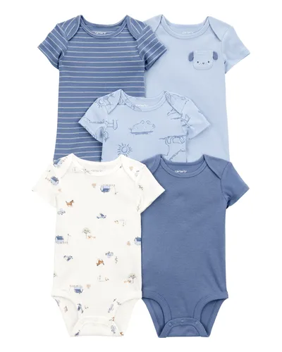 Carters Bodi za bebe kratkog rukava, 1T008510, 5 komada, Plavi