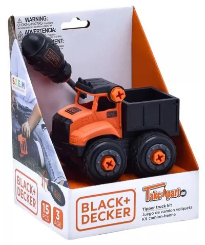 Black & Decker Razdvojivi kiper TT027S-BD, 3+, Narandžasti + Odvijač, Crni