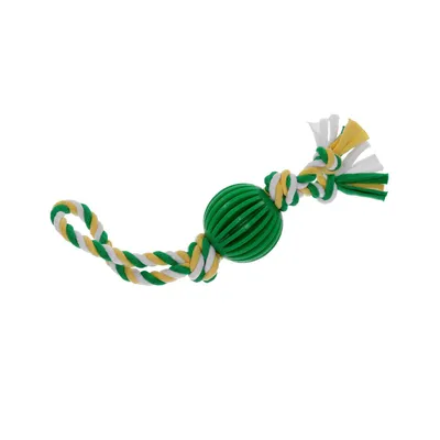 Misoko Latex lopta sa užetom za pse, 30 cm, Žuto-zelena