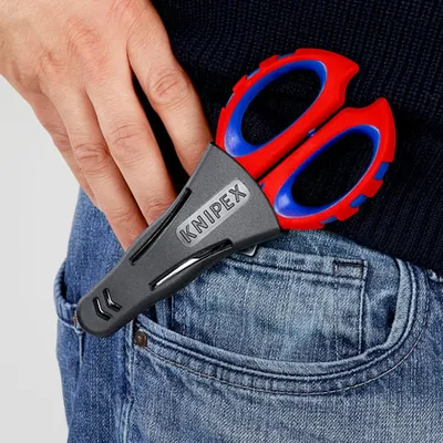 KNIPEX 95 05 10 SB Škare za električare, Crvene