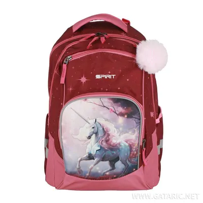 Newbie Ranac za djevojčice Unicorn 3D 410535, 44 cm, Crveni