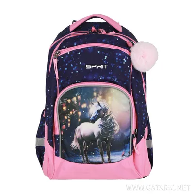 Newbie Ranac za djevojčice White Horse 3D 410534, 44 cm, Plavo-roze
