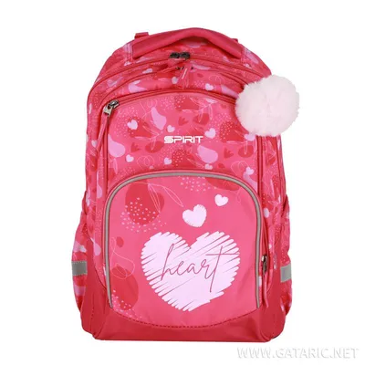 Newbie Ranac za djevojčice Heart 3D 410537, 44 cm, Roze