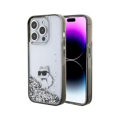 Karl Lagerfeld Original maska liquid glitter choupette KLHCP15LLKCNSK za Iphone 15 Pro, Providna