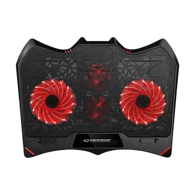 Esperanza Postolje za notebook Buran gaming LED illuminated, 4x ventilator, EGC102, Crna