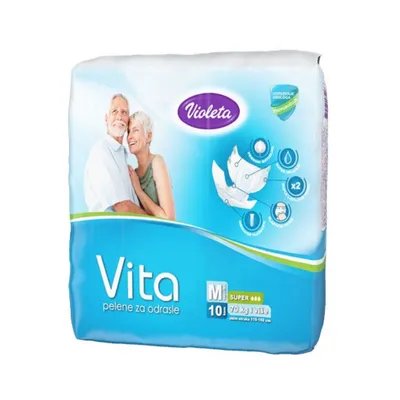 Violeta Pelene-Gaćice za odrasle Vita Super, M, 10 Komada