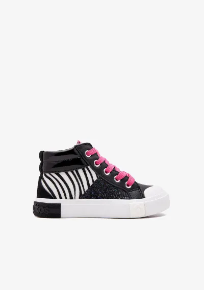 Conguitos Patike za djevojčice Zebra, Duboke, Crno-bijele