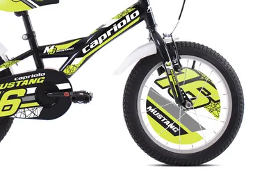 Capriolo Bicikl za dječake 16" Mustang 16, Crno-Svijetlozeleni