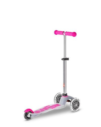 Micro Romobil Mini Deluxe Flux LED Neon, Roze