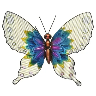 Zidna metalna dekoracija Leptir 7140785, Šarena