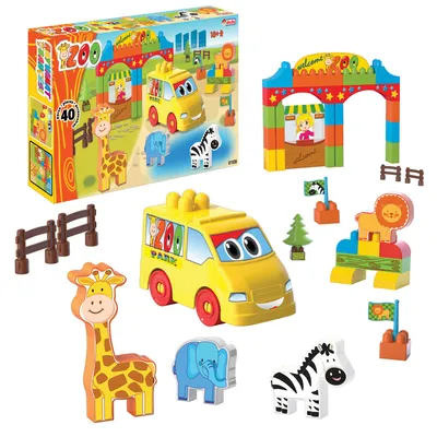 Dede Kockice Zoo set 8970207, 40 komada