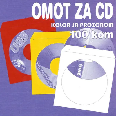 Omot za CD/DVD papirni KOLOR 100 kom WB, Šarena