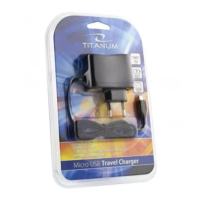 TITANUM USB punjac sa kablom micro, Crni