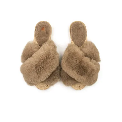 Intuitiva Ženske papuče Teddy, Smeđe
