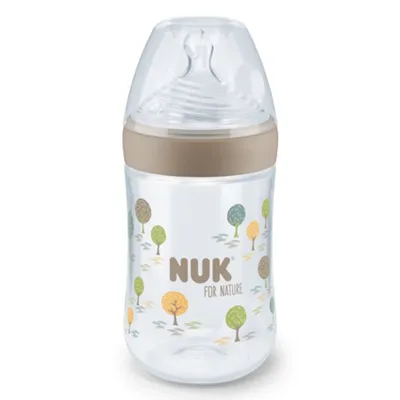 NUK For Nature Bočica sa indikatorom temperature PP 260 ml, Smeđe boje