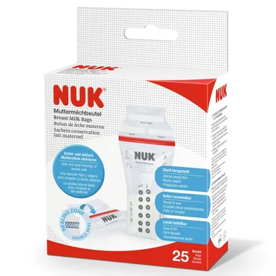 NUK Vrećice za pohranu mlijeka 25 komada, Bijele