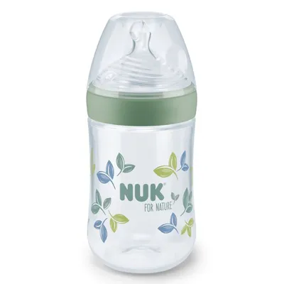 NUK For Nature Bočica sa indikatorom temperature PP 260 ml, Zelena