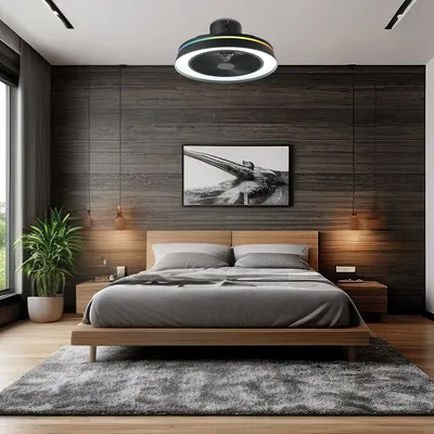 Mass-light Plafonjera LED sa ventilatorom Houston ML-24 35W, Crna