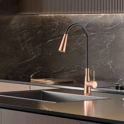 Inter Ceramic Slavina za sudoper Havana, set za ugradnju, Crna