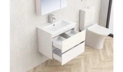 Inter Ceramic Zidni kupaonski ormarić s umivaonikom Monca, 61x39,5x52 cm, Bijeli