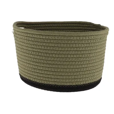 Tendance Pletena košara, 25x20 cm Khaki, Crna