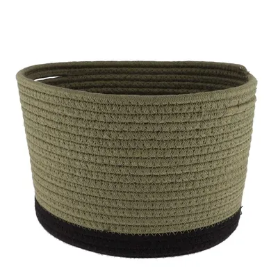 Tendance Pletena košara, 28x22.5 cm Khaki, Crna