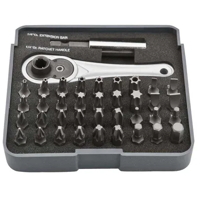 Neo Set nastavaka/bitova s račnom 1/4" 06-105, 38 kom